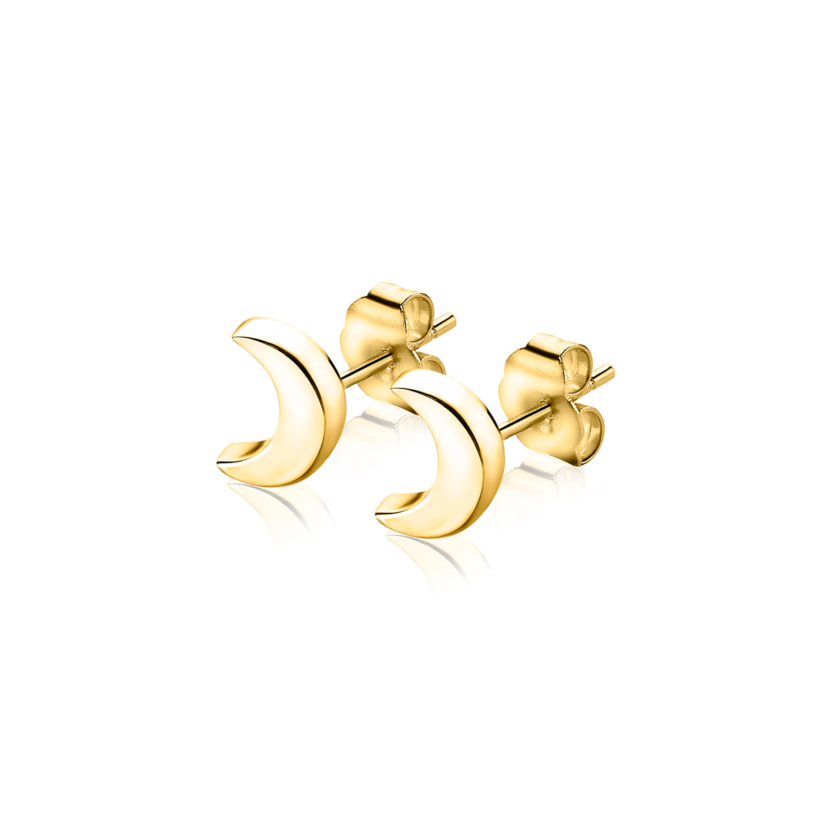 Boucles d'oreilles en plaqué or en forme de croissant.