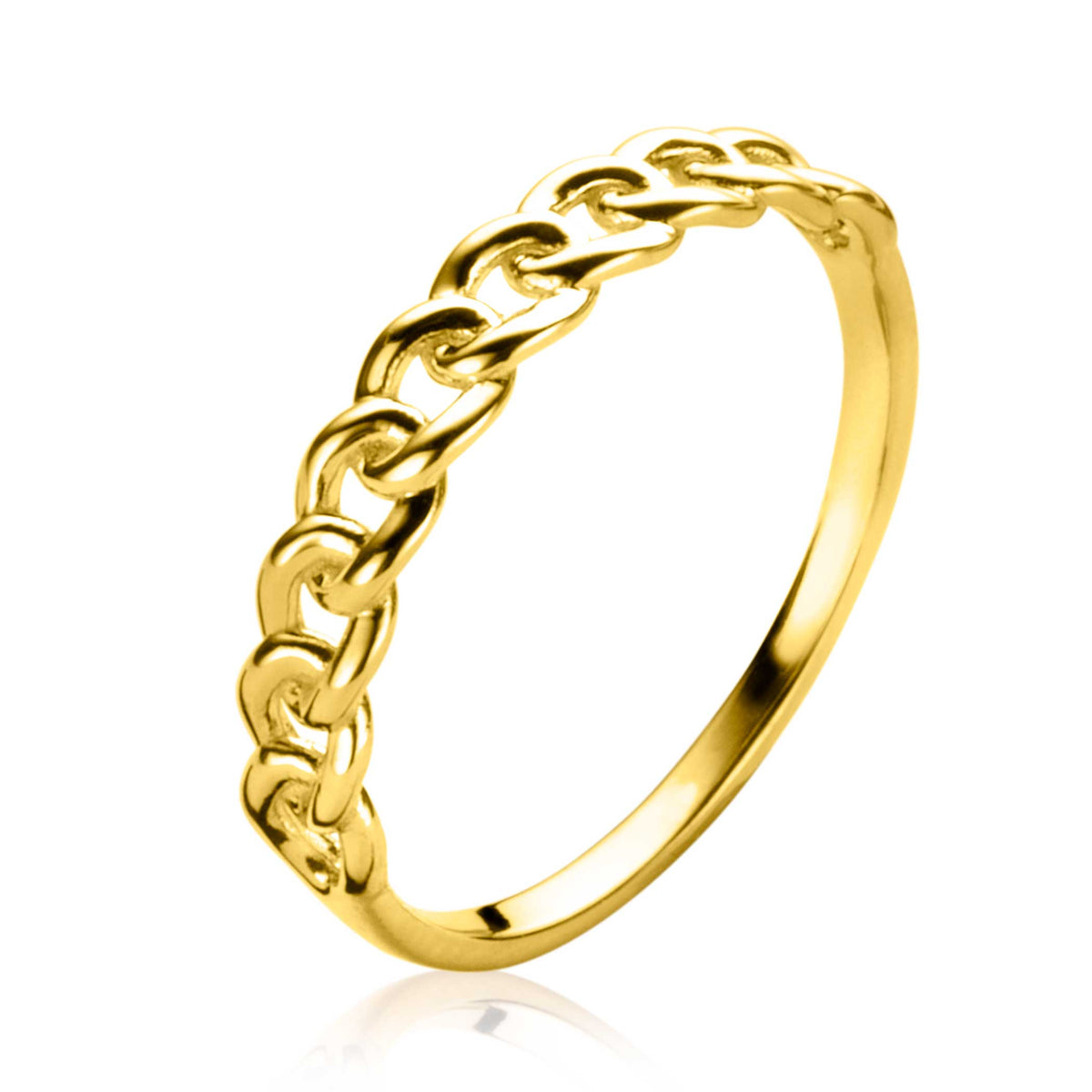 Bague en or avec maillons entrelacés.