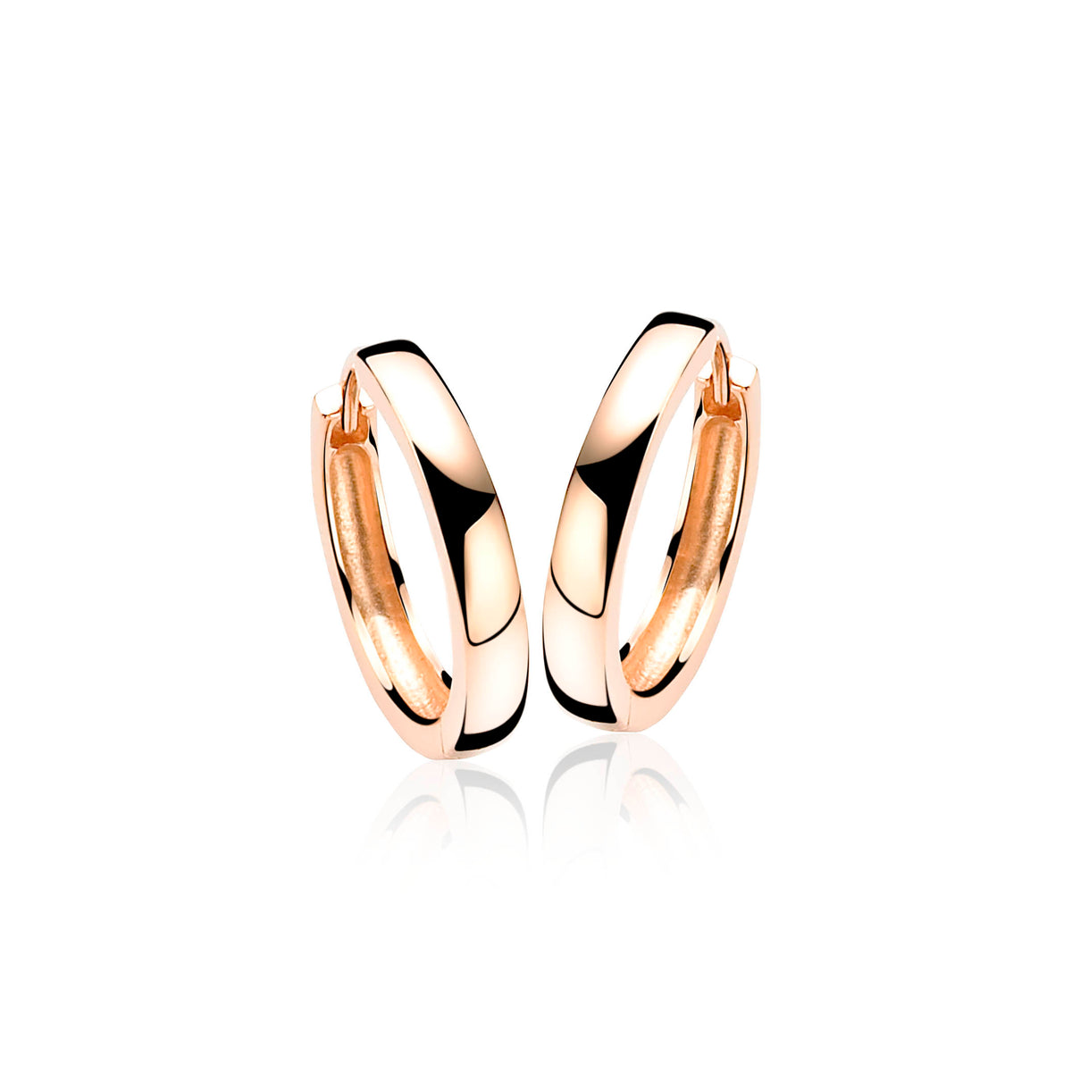 Boucles d'oreilles en acier inoxydable doré, de forme ronde et lisse.
