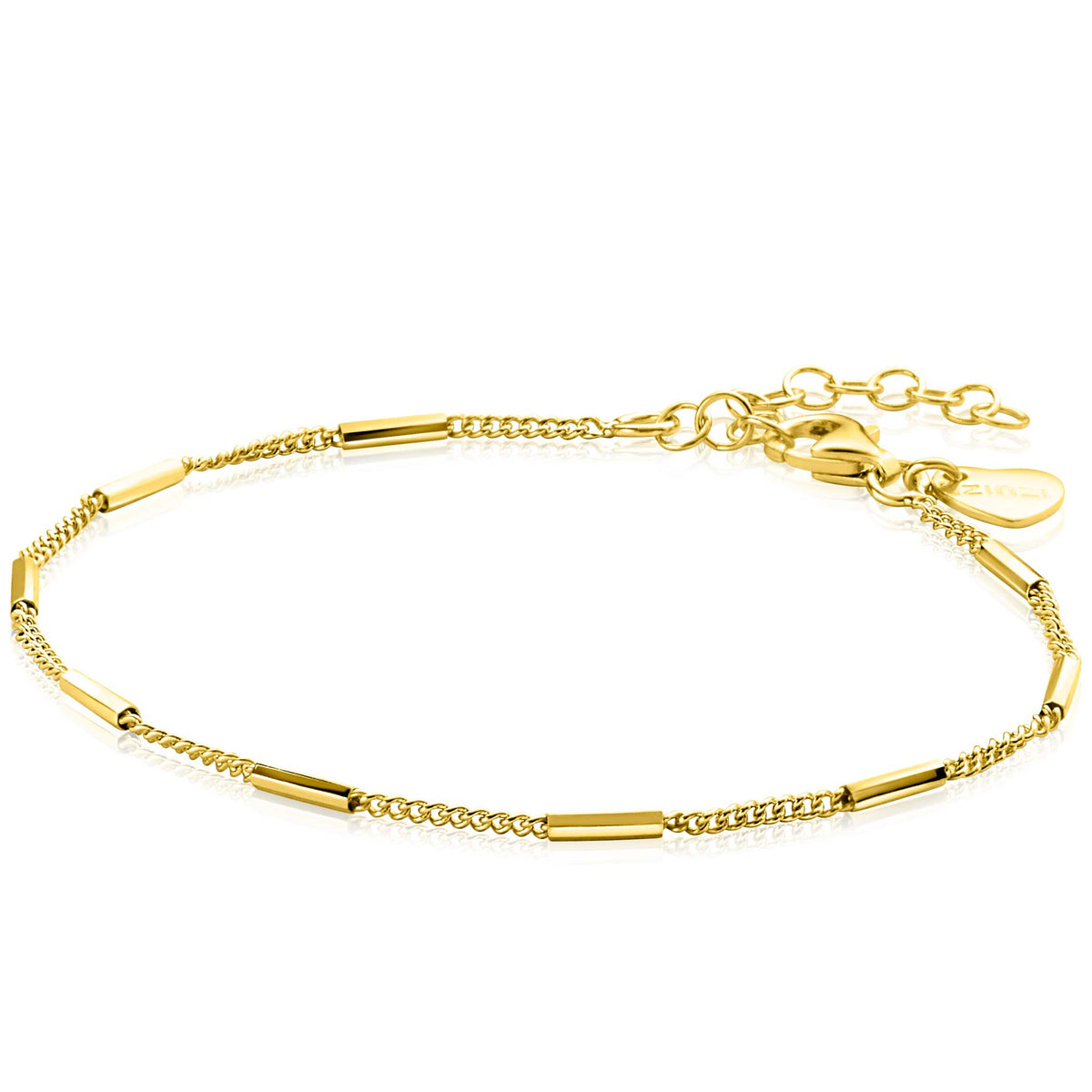 Bracelet doré avec des maillons allongés et une chaîne délicate.