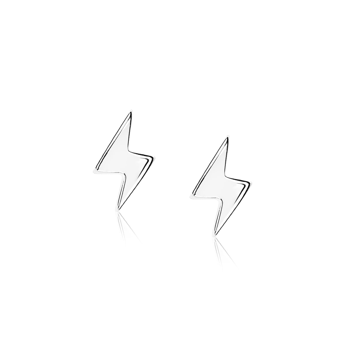Boucles d'oreilles en argent en forme d'éclair.