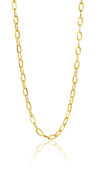 Collier en or avec maillons ovales, finition brillante.