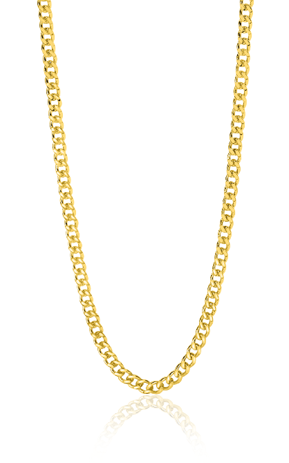 collier en or avec maillons brillants et finition lisse