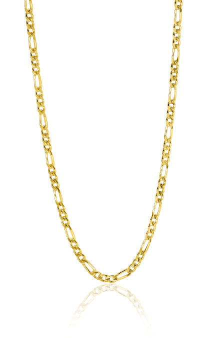 collier en or avec maillons ovales et rectangulaires, finition brillante.