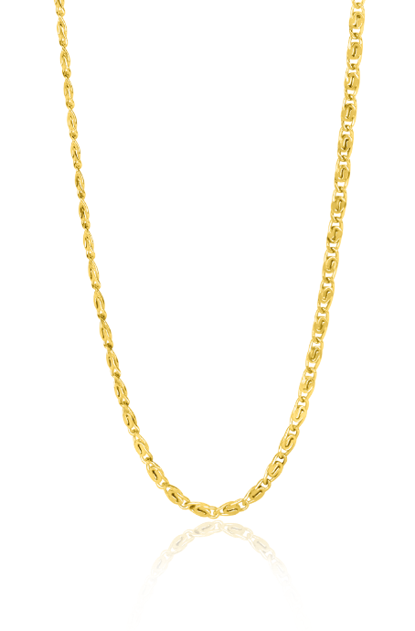 collier en or avec maillons ovales et finition brillante