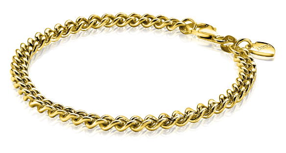 Bracelet doré en maillons entrelacés avec fermoir.