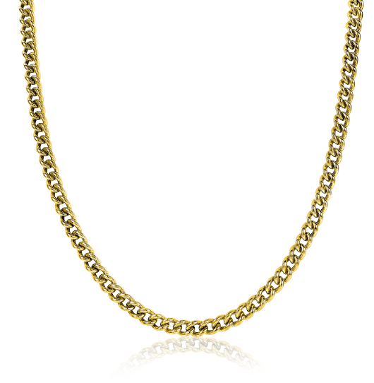 Collier doré en maillons, finition brillante et design classique.