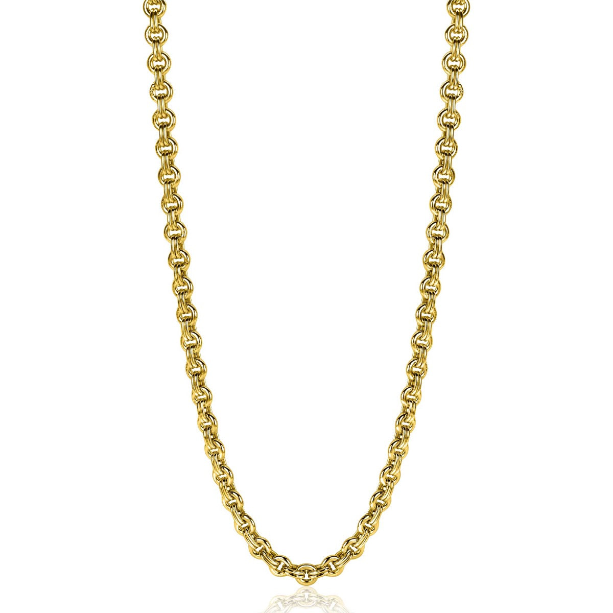 Collier doré avec des perles rondes et une finition lisse.