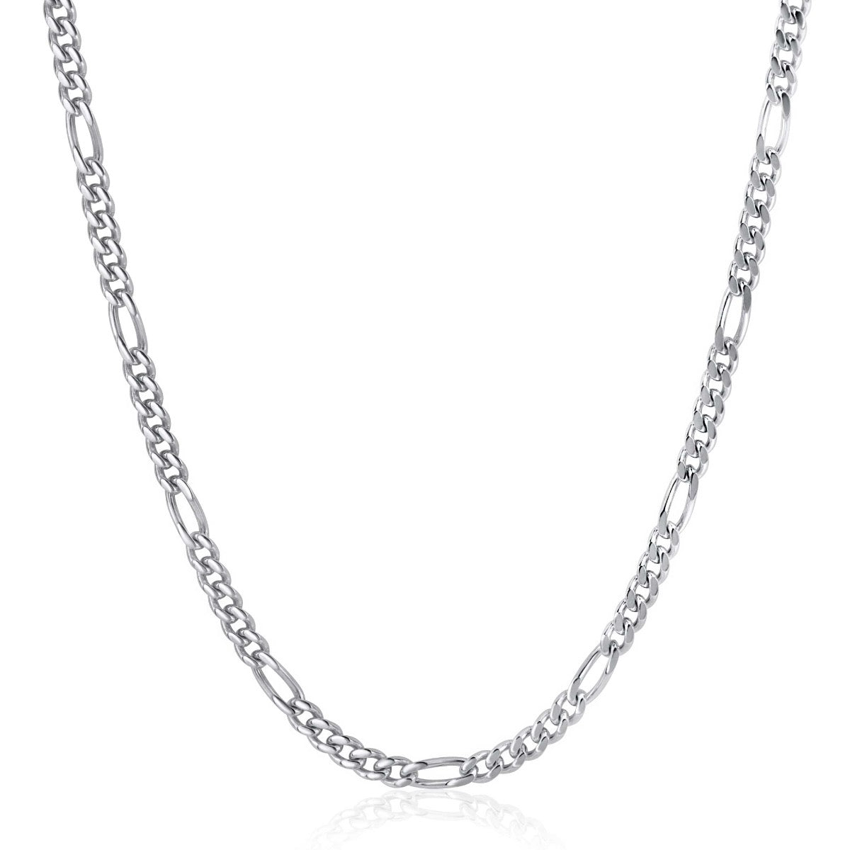 Collier en argent avec maillons ovales et ronds, finition brillante.