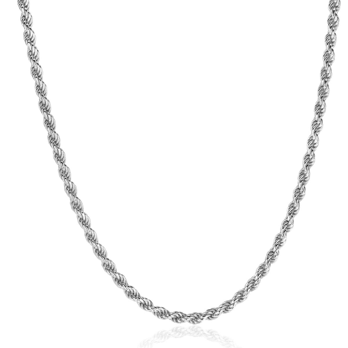 collier en argent avec maillons torsadés