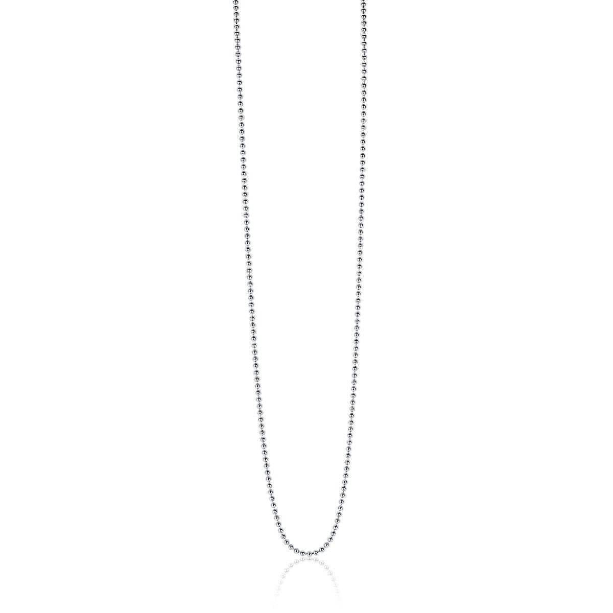 Chaîne en argent avec maillons ronds, finition lisse et brillante.