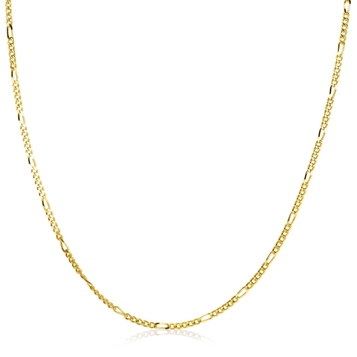 Collier doré en acier inoxydable avec maillons alternés.